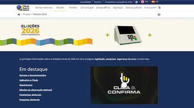 TSE lança página com informações sobre Eleições 2026