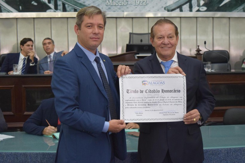Deputado Cabo Bebeto e o empresário Rafael Tenório (assessoria)